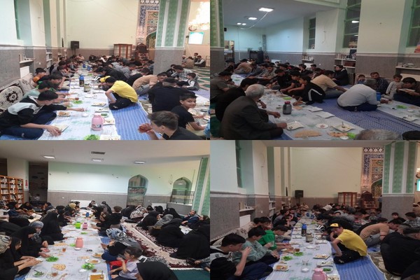 ضیافت الهی در شاندیز با سفره های افطاری ساده در مسجد ولیعصر(عج)  