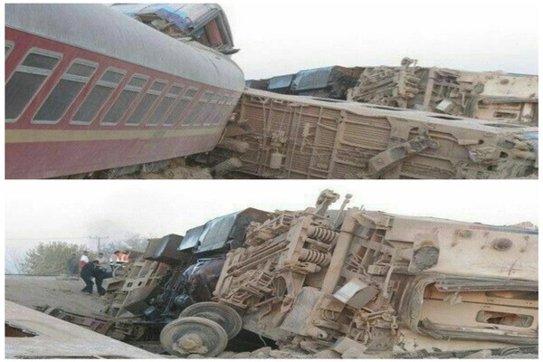 اولین تصویر از محل حادثه قطار مشهد به یزد