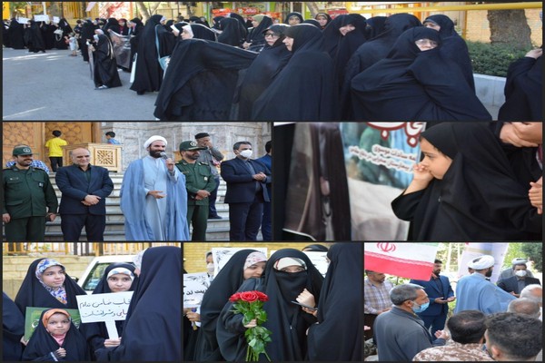 به مناسبت گرامیداشت هفته عفاف و حجاب غبارروبی و عطرافشانی مزار شهیده عفاف و حجاب شهرستان  «بی بی فاطمه بیگم سجادی» 